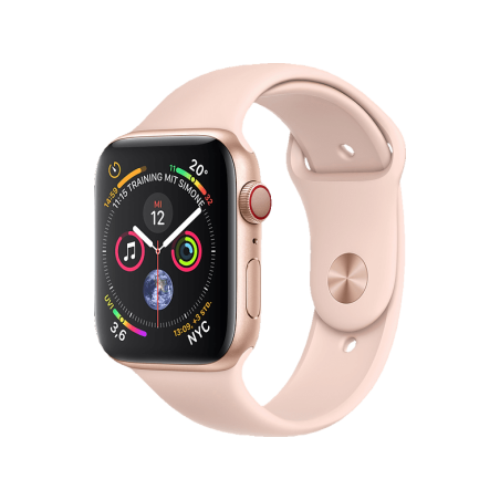 APPLE Watch Series 4 (GPS + Cellular) 40 mm Smartwatch Aluminium Kunststoff, 130-200 mm, Armband: Sandrosa, Gehäuse: Gold