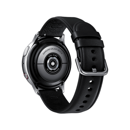 SAMSUNG Galaxy Watch Active2 Stainless Steel 40mm (LTE) SI Smartwatch Edelstahl Echtleder, S/M, Silver