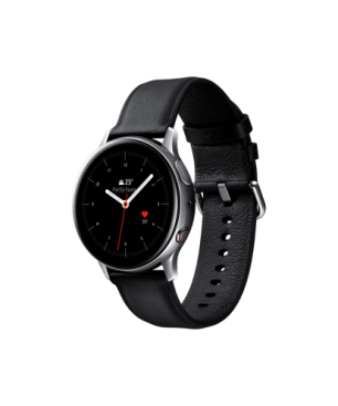 SAMSUNG Galaxy Watch Active2 Stainless Steel 40mm (LTE) SI Smartwatch Edelstahl Echtleder, S/M, Silver