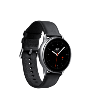 SAMSUNG Galaxy Watch Active2 Stainless Steel 40mm (LTE) SI Smartwatch Edelstahl Echtleder, S/M, Silver