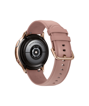 SAMSUNG Galaxy Watch Active2 Stainless Steel 40mm (LTE) GO Smartwatch Edelstahl Echtleder, S/M, Gold