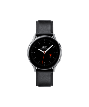 SAMSUNG Galaxy Watch Active2 Stainless Steel 40mm (LTE) BK Smartwatch Edelstahl Echtleder, S/M, Black