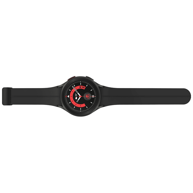 SAMSUNG Galaxy Watch5 Pro BT 45 mm Smartwatch Titan Fluorkautschuk, M/L, Black Titanium