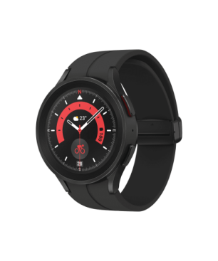 SAMSUNG Galaxy Watch5 Pro BT 45 mm Smartwatch Titan Fluorkautschuk, M/L, Black Titanium