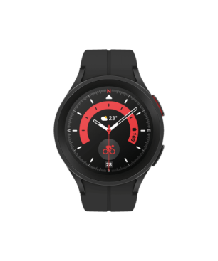 SAMSUNG Galaxy Watch5 Pro BT 45 mm Smartwatch Titan Fluorkautschuk, M/L, Black Titanium
