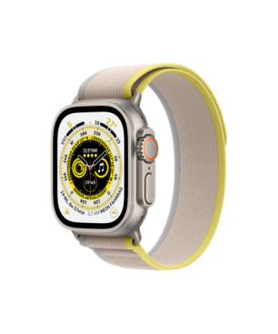 APPLE Watch Ultra GPS+CEL 49 TIT W TRAIL M/L Smartwatch Nylon/Gewebe Nylon/Gewebe, 145 - 220 mm, Gelb/Beige