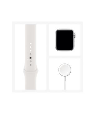APPLE Watch Series 6 (GPS) 40mm Smartwatch Aluminium Fluorelastomer, 130 - 200 mm, Silber/Weiß