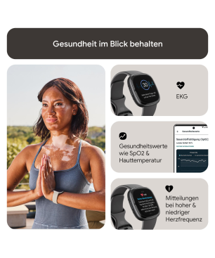 FITBIT Sense 2 Smartwatch Aluminium Elastomer, S/L, Shadow Grey/Graphite
