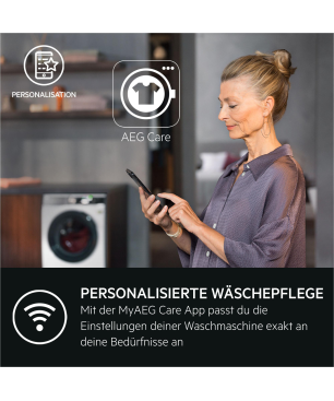 AEG LR9W75490 Serie 9000 AbsoluteCare® mit SoftWater Wasservorenthärtung Wifi Waschmaschine (9 kg, 1351 U/Min., A)