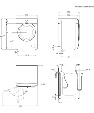AEG LR7A75400 Serie 7000 ProSteam® mit Dampfprogramm Waschmaschine (10 kg, 1351 U/Min., A, Ja)