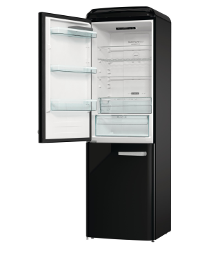 GORENJE ONRK 619 DBK-L Gorenje Retro Collection Kühl- / Gefrierkombination (D, 192,0 kWh, 1940 mm hoch, Tiefschwarz)