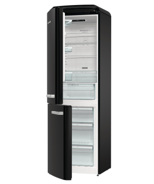 GORENJE ONRK 619 DBK-L Gorenje Retro Collection Kühl- / Gefrierkombination (D, 192,0 kWh, 1940 mm hoch, Tiefschwarz)