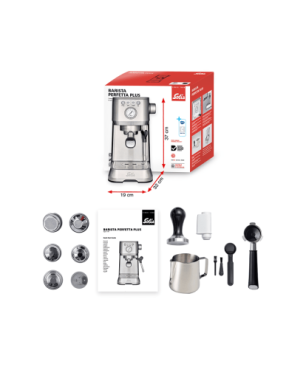 SOLIS OF SWITZERLAND Barista Perfetta Plus 1170 V2 Espressomaschine | Siebträgermaschine | Milchaufschäumer Silber
