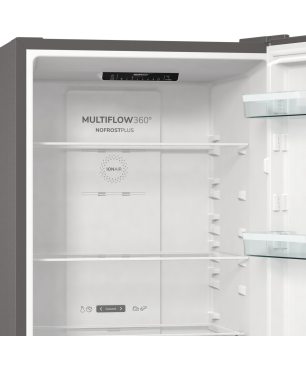 GORENJE NRK6192ES5F Gorenje Essential Line Kühlgefrierkombination (E, 242 kWh, 1850 mm hoch, Silber)