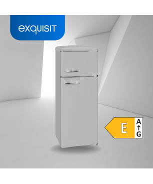 EXQUISIT RKGC270-45-H-160E grau Kühl- und Gefrierkombination (E, 1465 mm hoch, Grau)