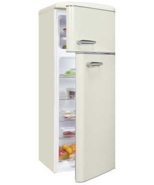 EXQUISIT RKGC270-45-H-160E magnolienweiss Kühl- und Gefrierkombination (E, 180 kWh, 1465 mm hoch, Magnolienweiß)