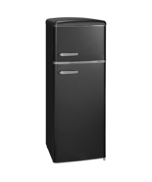 EXQUISIT RKGC270-45-H-160E mattschwarz Kühl- und Gefrierkombination (E, 180 kWh, 1465 mm hoch, Mattschwarz)