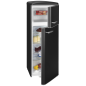 EXQUISIT RKGC270-45-H-160E mattschwarz Kühl- und Gefrierkombination (E, 180 kWh, 1465 mm hoch, Mattschwarz)