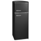 EXQUISIT RKGC270-45-H-160E mattschwarz Kühl- und Gefrierkombination (E, 180 kWh, 1465 mm hoch, Mattschwarz)