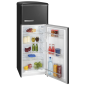 EXQUISIT RKGC270-45-H-160E mattschwarz Kühl- und Gefrierkombination (E, 180 kWh, 1465 mm hoch, Mattschwarz)