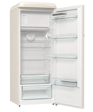 GORENJE ORB615DC Retro Collection Kühlschrank (126,2 kWh/Jahr, D, 1525 mm hoch, Helles Beige)
