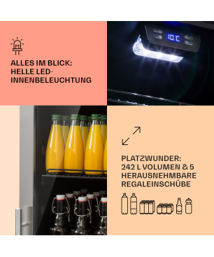 KLARSTEIN Beersafe 7XL Kühlschrank (F, 126,5 cm hoch, Edelstahl)
