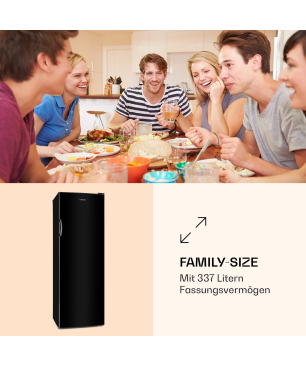 KLARSTEIN Bigboy Kühlschrank (F, 174,4 cm hoch, Schwarz)