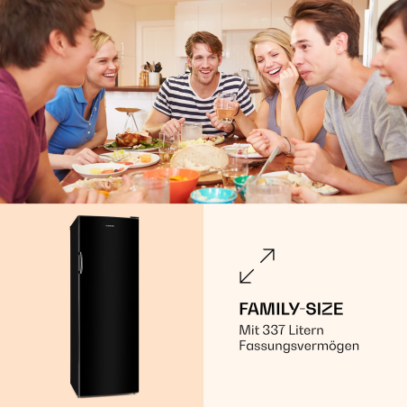 KLARSTEIN Bigboy Kühlschrank (F, 174,4 cm hoch, Schwarz)