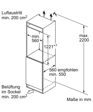 BOSCH KIL42VFE0 Kühlschrank (E, 1221 mm hoch, Weiß)