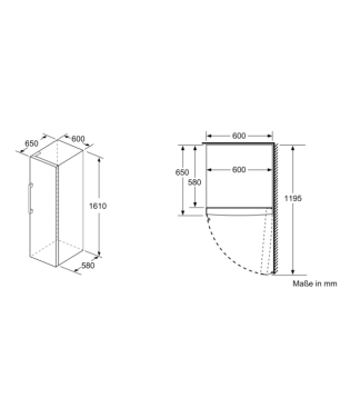 SIEMENS GS29NVWEP Gefrierschrank (E, 200 Liter, 1610 mm hoch)