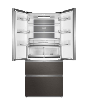 HAIER HB18FGSAAA Kühl-Gefrierkombination French Door (E, 318 kWh, 190 cm hoch, MetalBack)