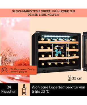 KLARSTEIN Vinsider 24D Weinkühlschrank (EEK G, Edelstahl)