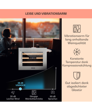 KLARSTEIN Vinsider 24D Weinkühlschrank (EEK G, Edelstahl)