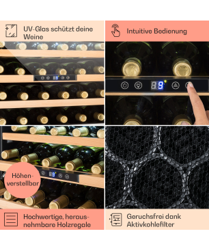 KLARSTEIN Vinsider 24D Weinkühlschrank (EEK G, Edelstahl)