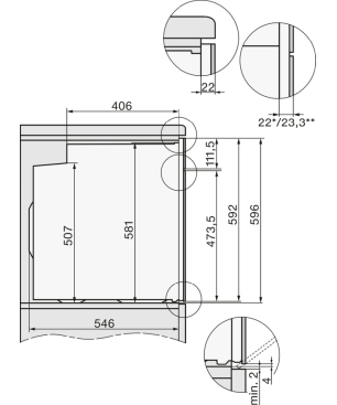 MIELE H 7560 BP, Einbaubackofen (Einbaugerät, 76 Liter, 595 mm breit)