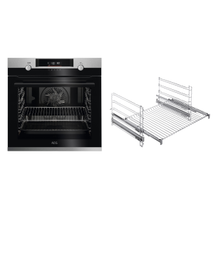 AEG BPC55522B2, Einbaubackofen (Einbaugerät, 71 Liter, 595 mm breit), Serie 6000 mit SteamBake Feuchtigkeitszugabe (mit Pyroly