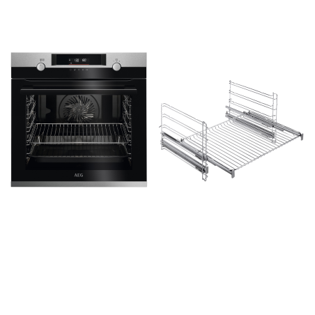 AEG BPC55522B2, Einbaubackofen (Einbaugerät, 71 Liter, 595 mm breit), Serie 6000 mit SteamBake Feuchtigkeitszugabe (mit Pyroly