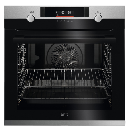 AEG BPC55522B2, Einbaubackofen (Einbaugerät, 71 Liter, 595 mm breit), Serie 6000 mit SteamBake Feuchtigkeitszugabe (mit Pyroly