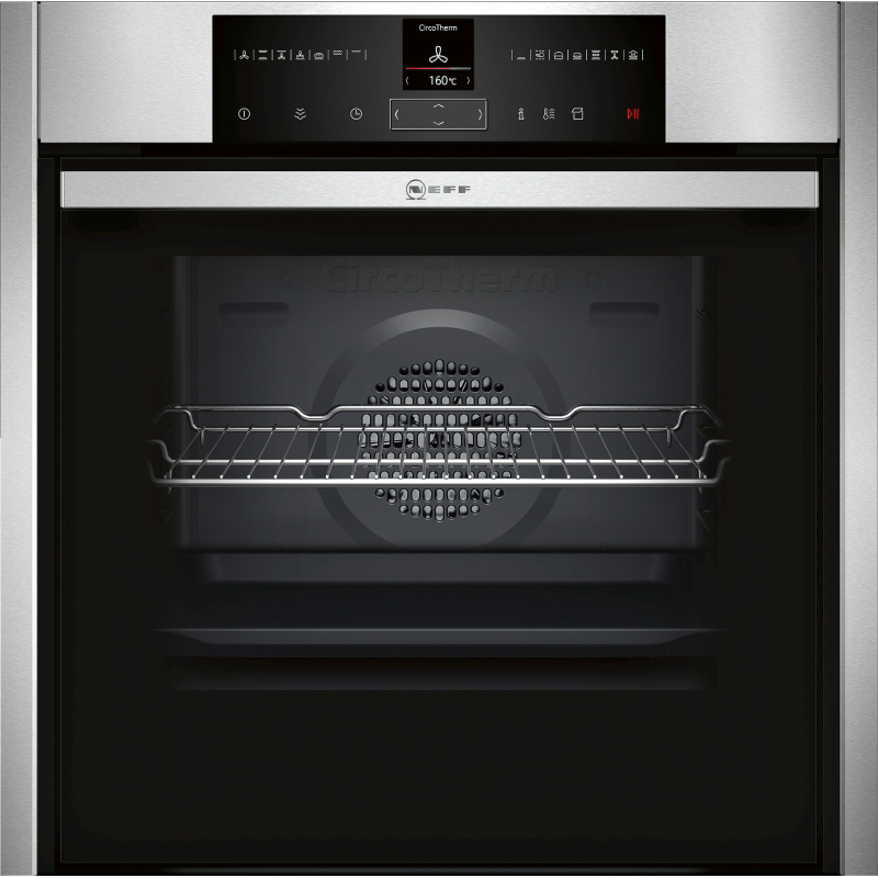 NEFF B45VR22N0, Einbaubackofen (Einbaugerät, 71 Liter, 596 mm breit), Slide&Hide, Dampfgarfunktion