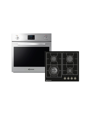 KLUGMANN KGO600.5GFX + KT6000B5, Einbauherdset (Vitroceramic Gaskochfeld, A+, 60 Liter)