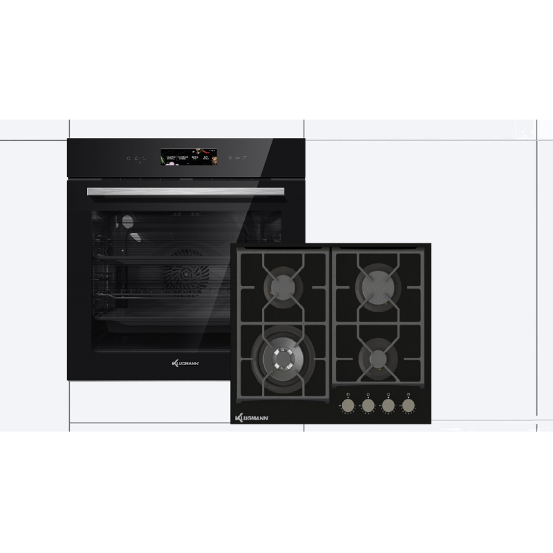 KLUGMANN KO1772TFT+KT6000B5, Einbaubackofen und Gaskochfeld (Vitroceramic Gaskochfeld, A+, 72 Liter) KLUGMANN KO1772TFT+KT6000B5, Einbaubackofen und Gaskochfeld (Vitroceramic Gaskochfeld, A+, 72 Liter)