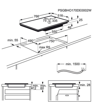 AEG 7000 SenseFry / Autarkes Induktionskochfeld / 80 cm Schwarz Induktionskochfeld (80 cm breit, 4 Kochfelder)