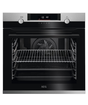 AEG KOMB55PIS3 Serie 6000 mit SteamBake Feuchtigkeitszugabe (mit Pyrolyse), Einbaubackofenset (Induktionskochfeld, A+, 71 Lite