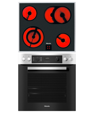 MIELE H 2267-1 E + KM 6003 LPT, Einbauherdset (Elektrokochfeld, A+, 76 Liter)