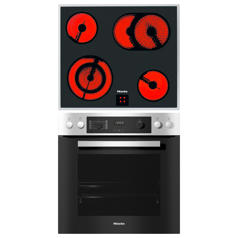 MIELE H 2267-1 E + KM 6003 LPT, Einbauherdset (Elektrokochfeld, A+, 76 Liter)