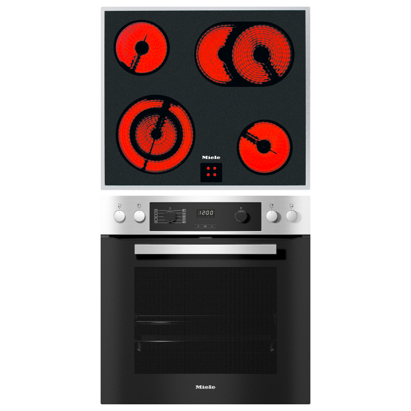 MIELE H 2267-1EP + KM 6003 LPT EP ACTIVE, Einbauherdset (Elektrokochfeld, A+, 76 Liter)