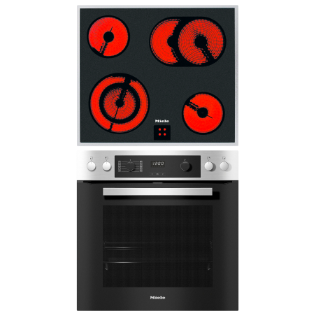 MIELE H 2267-1EP + KM 6003 LPT EP ACTIVE, Einbauherdset (Elektrokochfeld, A+, 76 Liter)