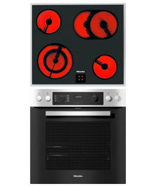 MIELE H 2267-1EP + KM 6003 LPT EP ACTIVE, Einbauherdset (Elektrokochfeld, A+, 76 Liter)