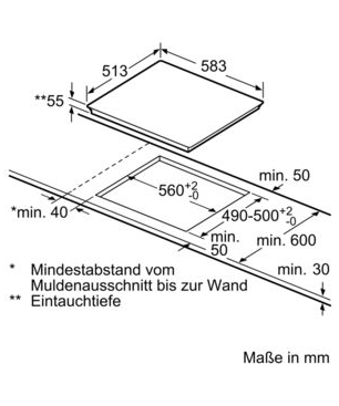 SIEMENS EQ521IB00 iQ500, Einbauherdset (Induktionskochfeld, A, 71 Liter)