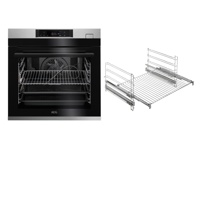 AEG BSO77821V3, Backofen (Einbaugerät, 71 Liter, 595 mm breit), Serie 7000 mit SteamCrisp Dampfunterstützung (mit Pyrolyse)